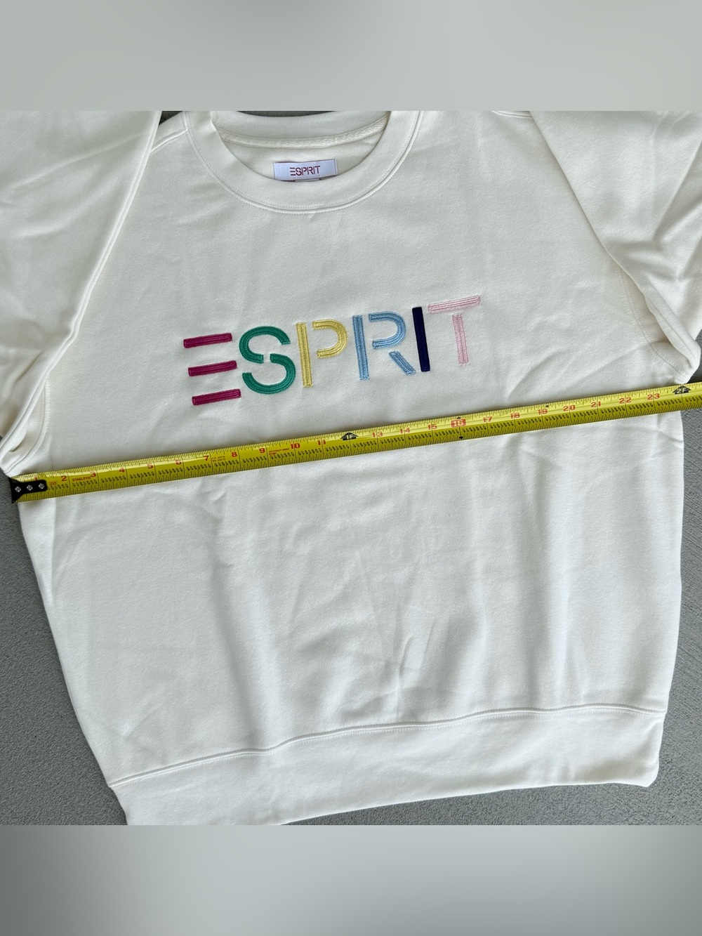 ESPRIT 3-Pack Rainbow/Cream, Blue, Green/White Sweatshirts Embroidered Logo - Picture 14 of 16